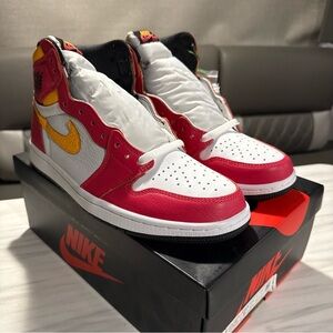 Nike Air Jordan 1 High - White, Red & Yellow Swoosh